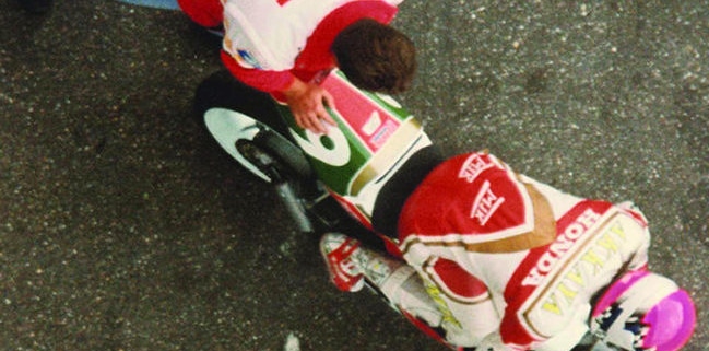 Can Akkaya with HRC technician in Zolder Circuit, Belgium 1993