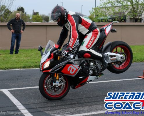 Emergency braking at superbike-coach