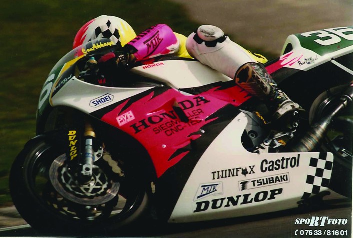 Superbike-Coach 'CrazyCan' Can Akkaya in his last racing season as a professional in 1995, Speyer Germany