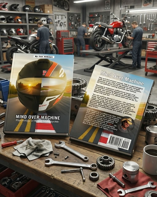 Mind over Machine, a book by Can Akkaya the psychology of riding motorcycles